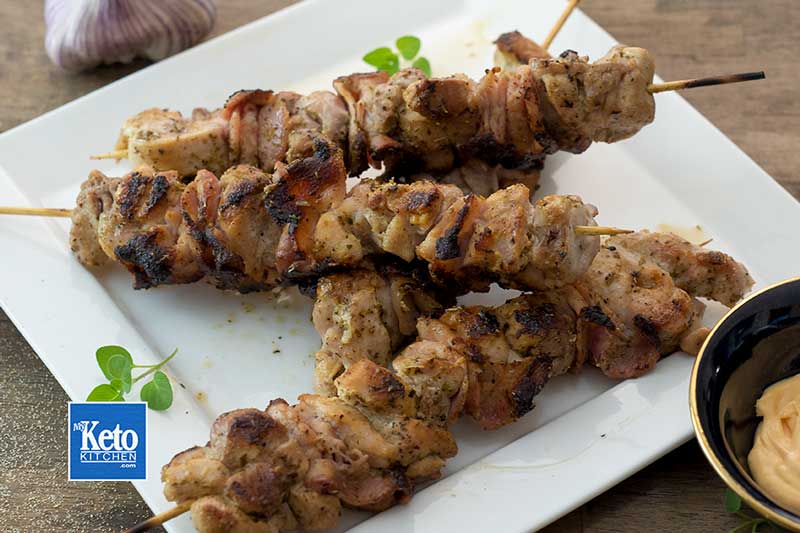 Keto Chicken Bacon Kebab Skewer Recipe