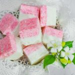 Keto candy coconut Ice in a bowl.