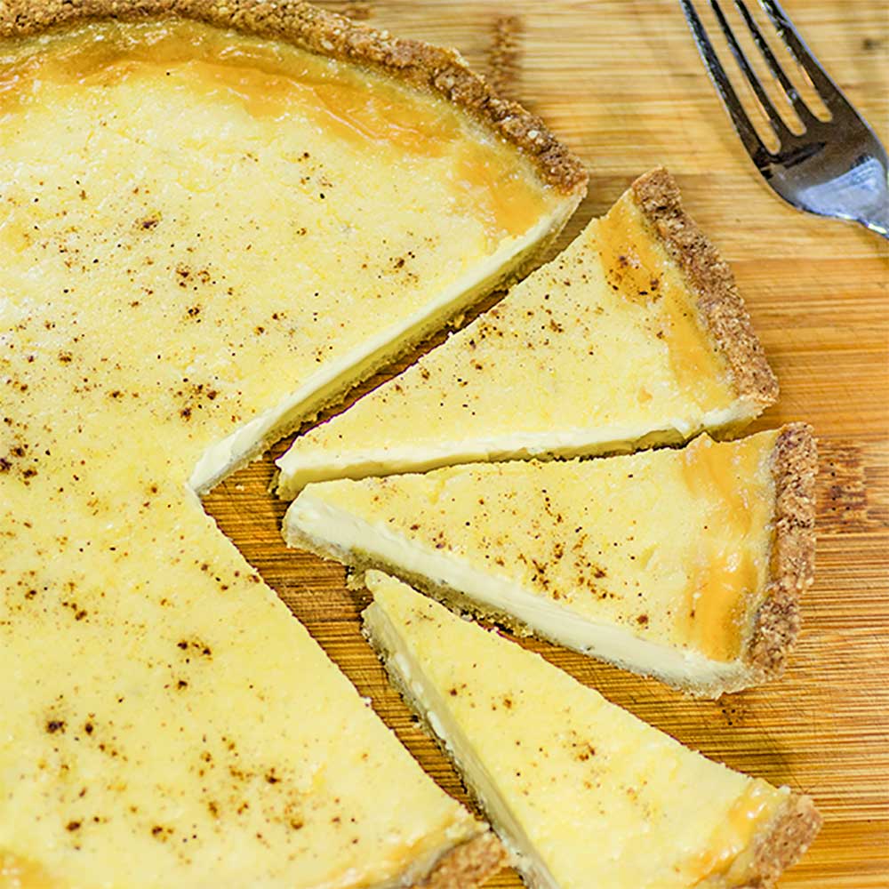 Low Carb Custard Pie - Tart Keto Custard Pie Tart in Pieces