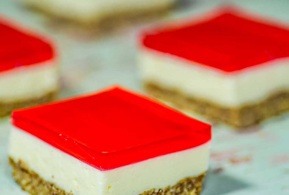 Low Carb Keto Jelly Slice Recipe – “Creamy Center & Crumbly Base” – Easy Bake!