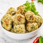 Keto Thai Chicken Meatballs in a bowl