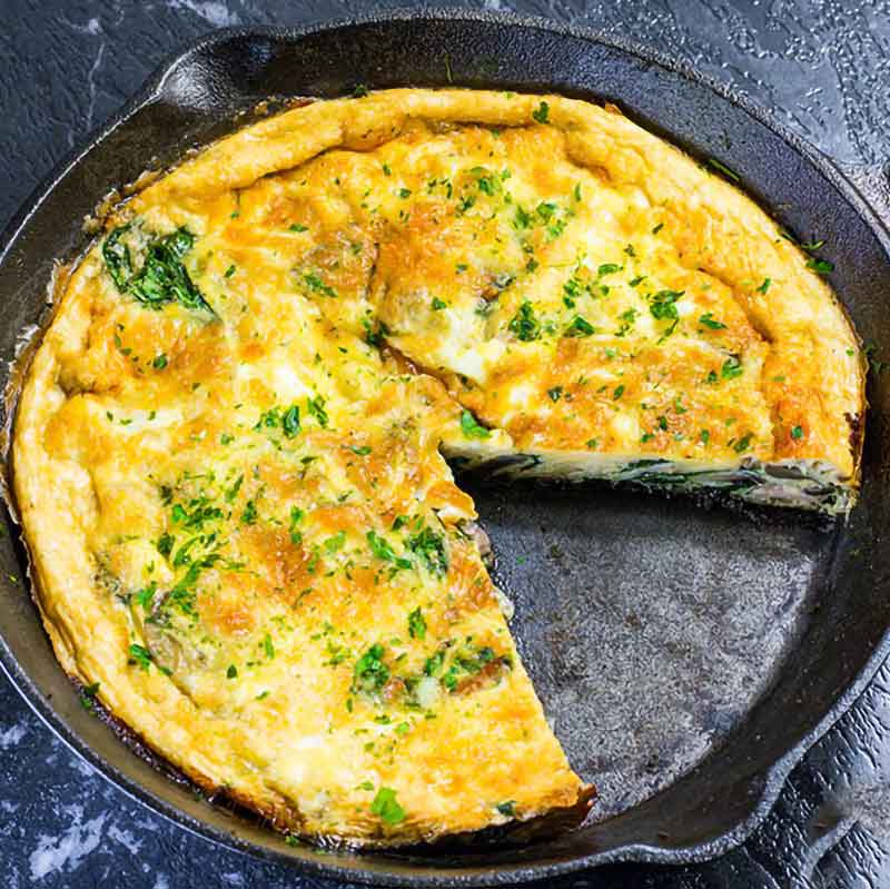 Keto frittata breakfast in skillet