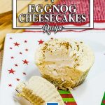 Keto Eggnog Cheesecakes on a Christmas plate