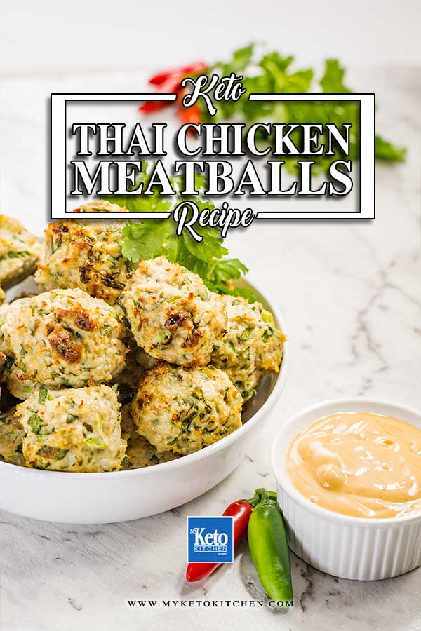 Keto Thai Chicken Meatballs in a bowl