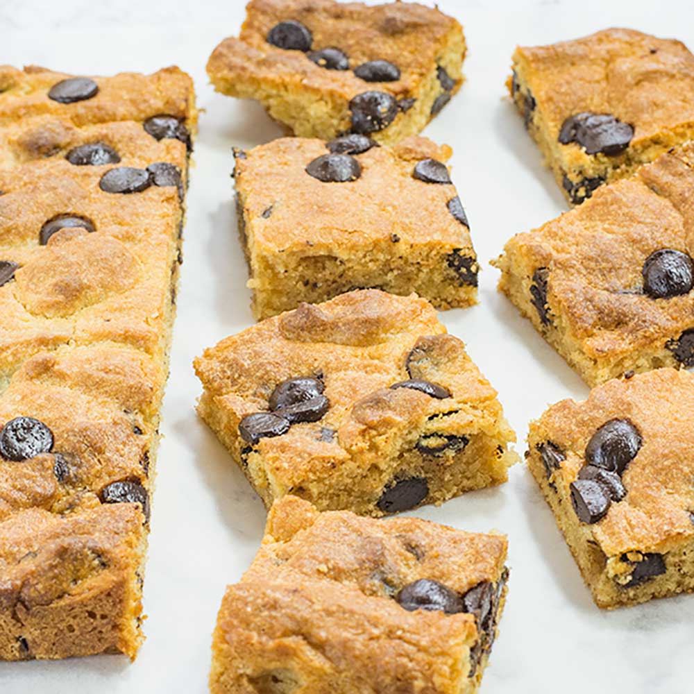 Keto Chocolate Chip blondies