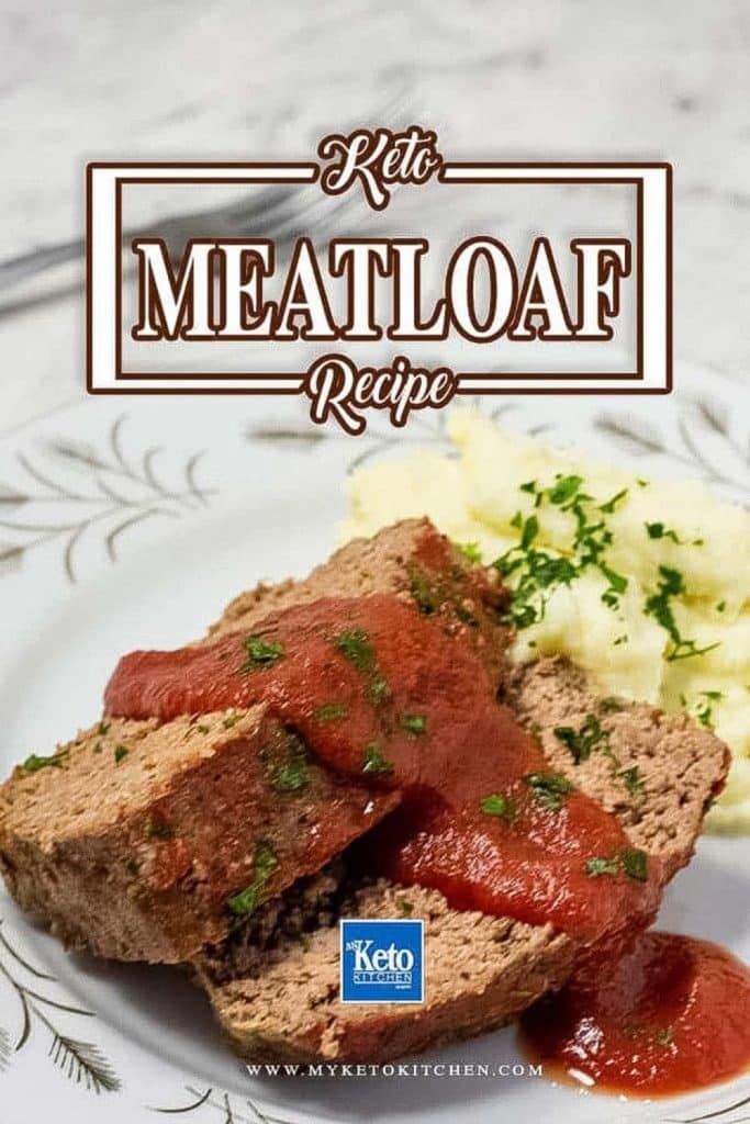 Keto meatloaf on a plate.