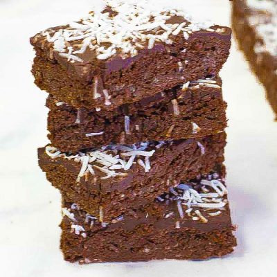 Keto Coconut Chocolate Cake Slice