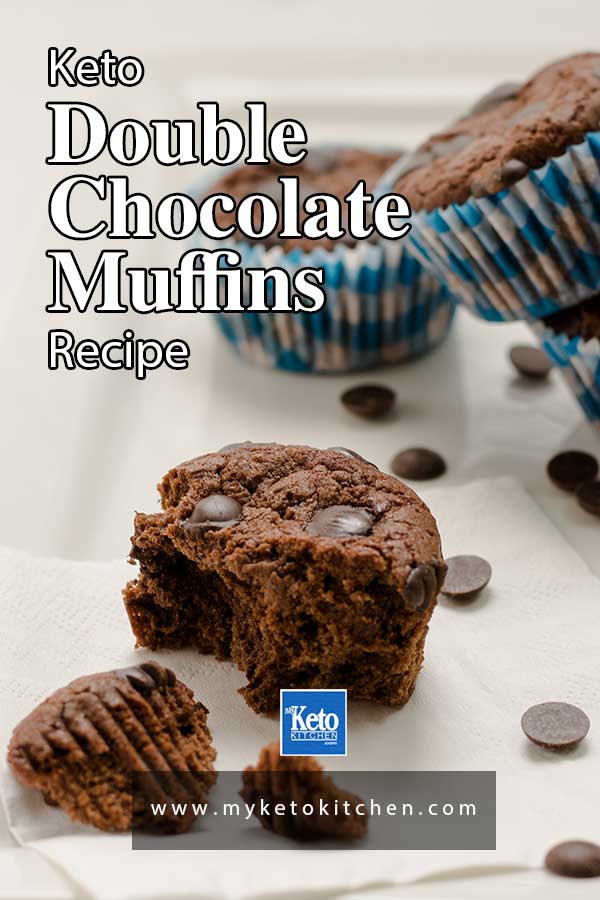 Keto Double Chocolate Muffins on a white plate