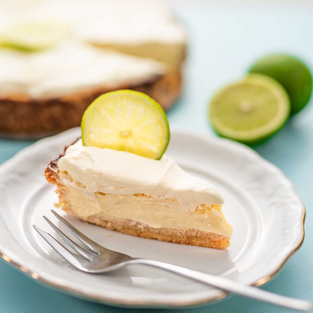 A slice of Key Lime Pie on a plate