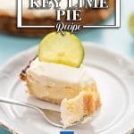A slice of Key Lime Pie on a plate