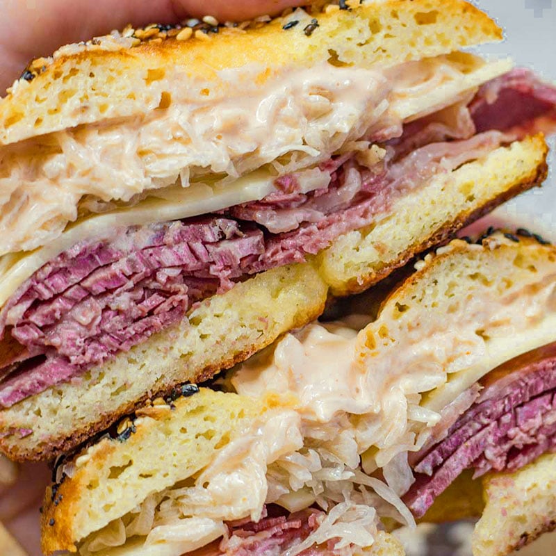 Keto Reuben Bagel Sandwich