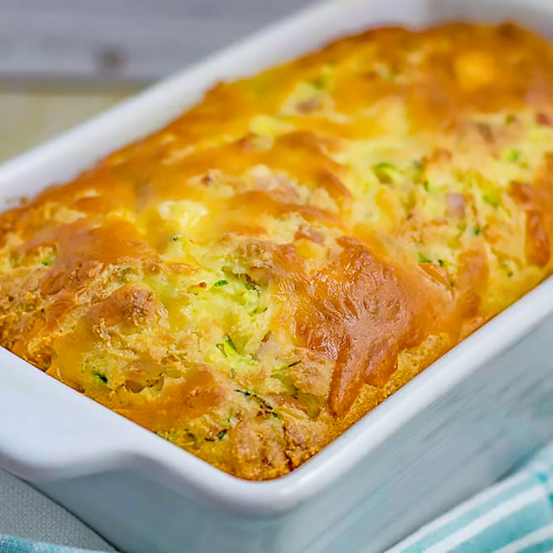 Keto Zucchini Bread Recipe Low Carb "Bacon & Cheese" Loaf