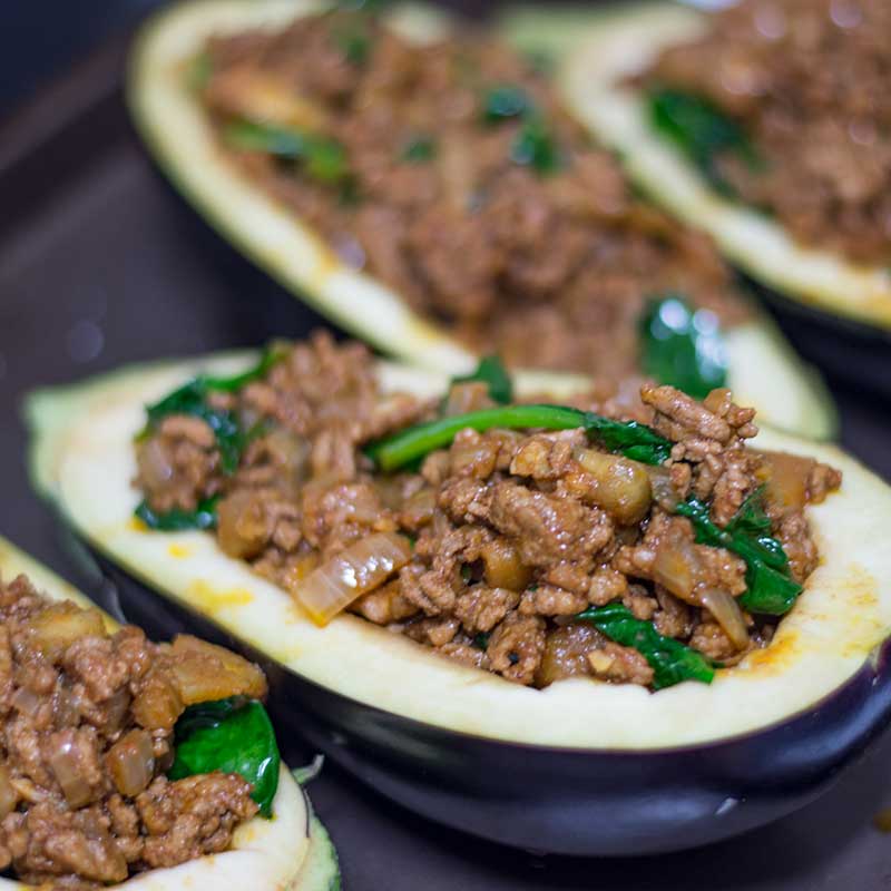 How to make Keto Lamb Stuffed Eggplant