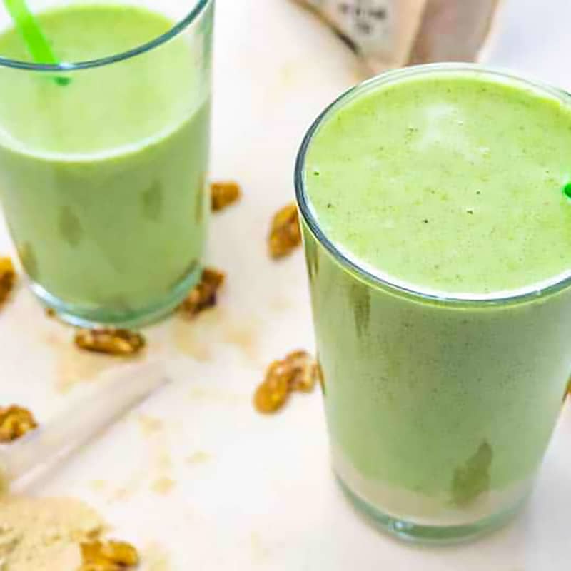 keto avocado smoothie in a glass