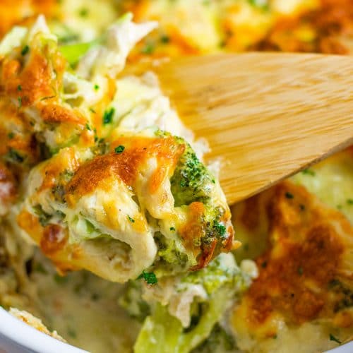keto chicken and broccoli casserole bake with cheese