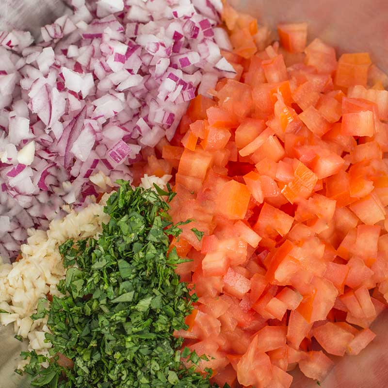 Keto Pico De Gallo Ingredients. Simple Mexican salsa recipe