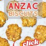 Keto Anzac biscuits on a cookie sheet.