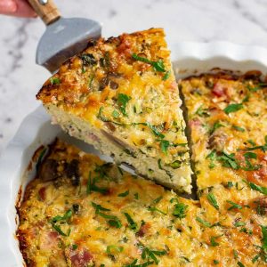 Keto Cauliflower Rice Pie - delicious low carb and gluten free casserole recipe