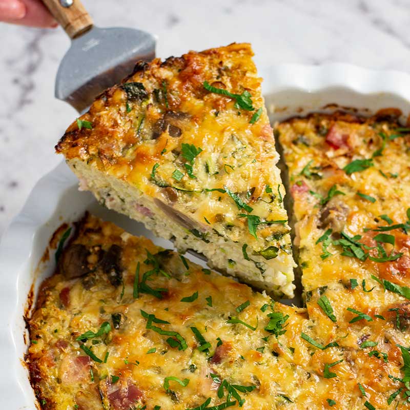 Keto Cauliflower Rice Pie - delicious low carb and gluten free casserole recipe