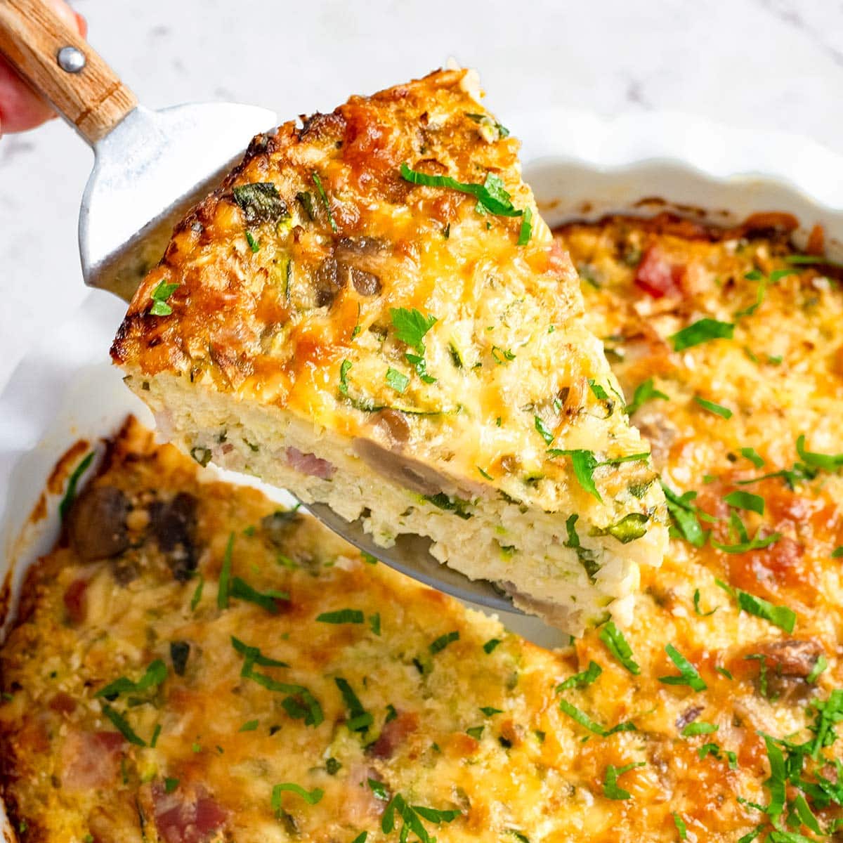 Delicious cauliflower quiche.