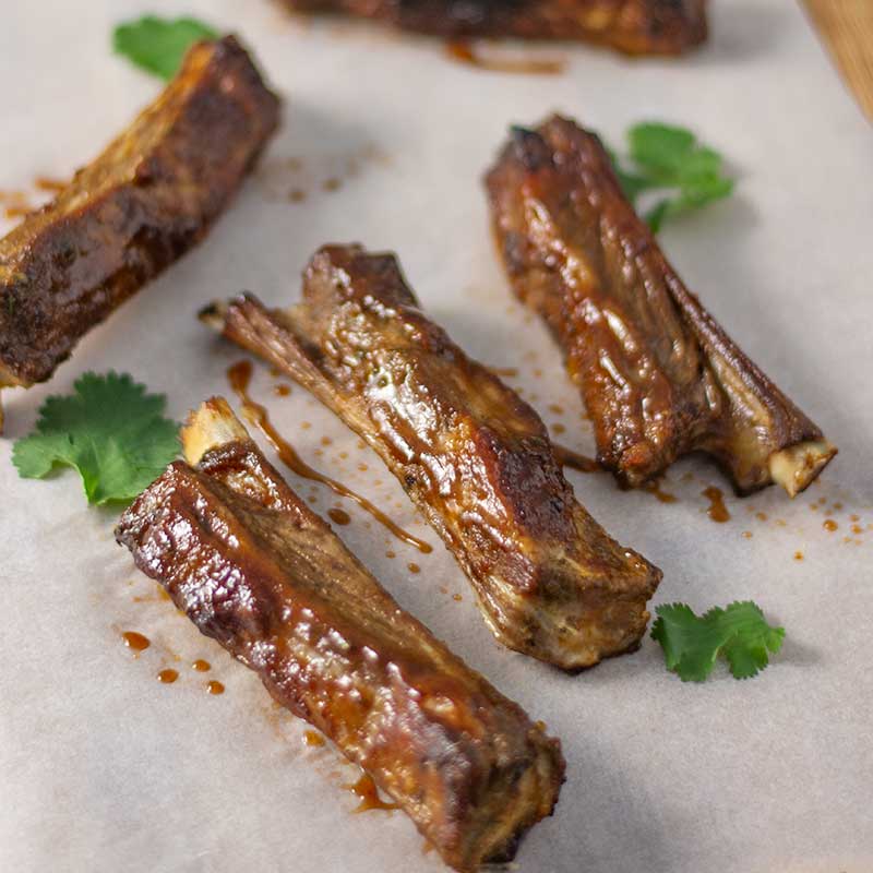 Keto BBQ Lamb Riblets - sticky ribs recipe