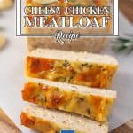 Keto Chicken and Cheese Meatloaf Recipe, Moist and Delicious full of Flavor.