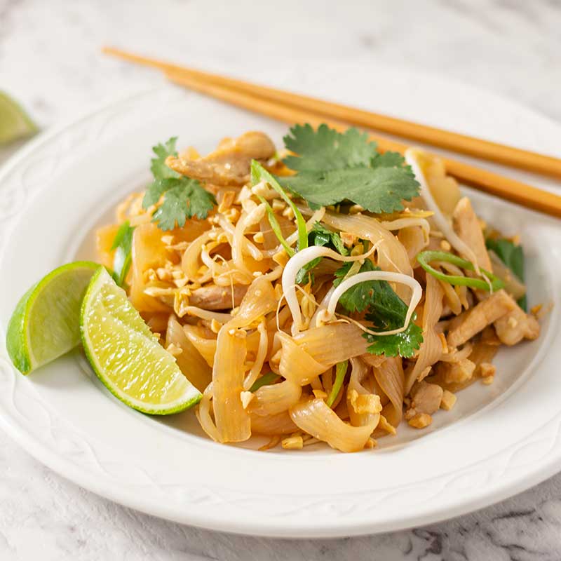 Keto Chicken Pad Thai - delicious stir fried noodles recipe