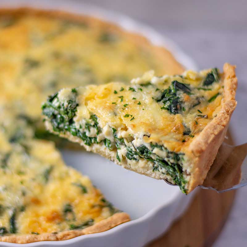 Keto Spinach Quiche - easy vegetarian recipe