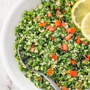 Keto Tabbouleh Salad - easy Lebanese salad recipe