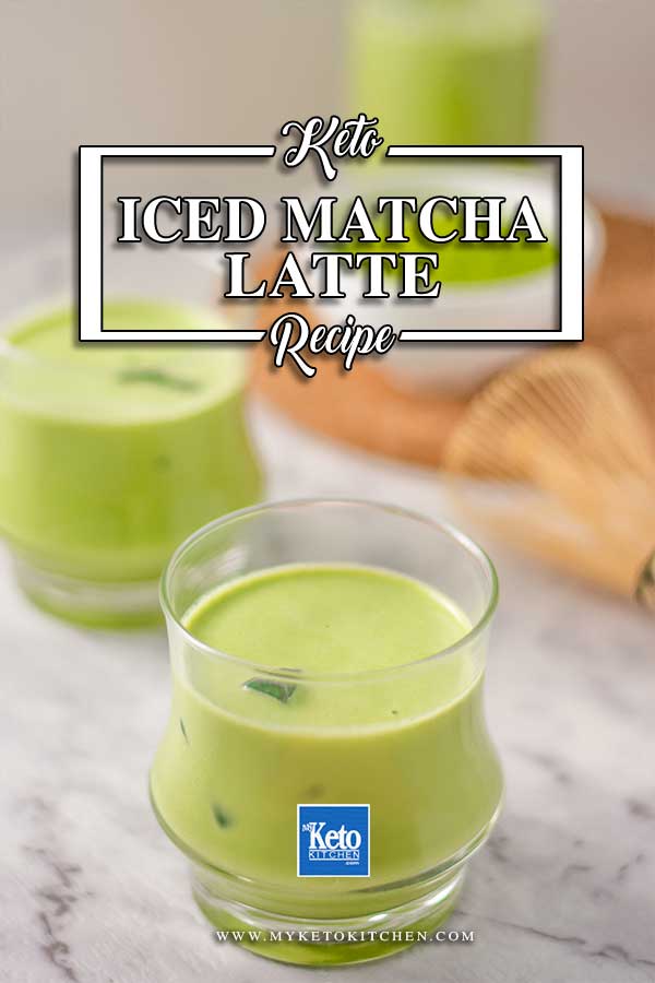 Sugar-Free Iced Matcha Latte - easy keto drink recipe