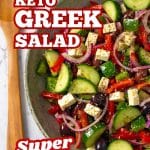 Keto Greek salad in a salad bowl.