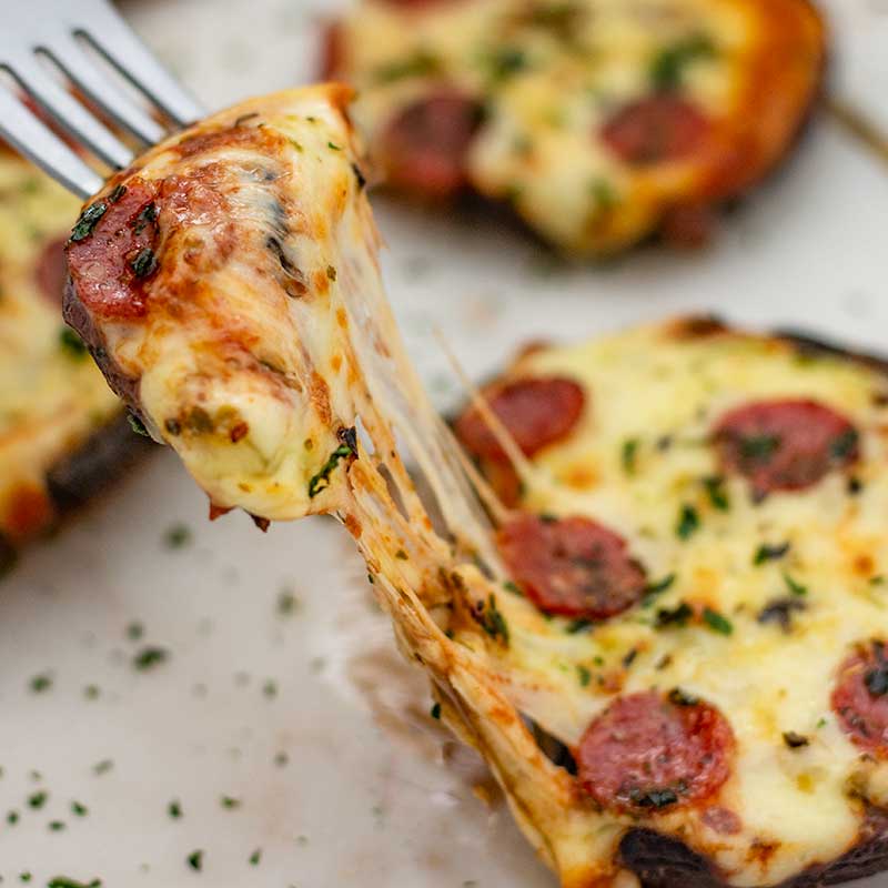 How to make Keto Portobello Mushroom Pizzas - easy low carb pizza recipe