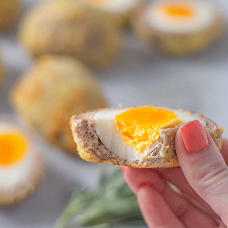 How to make Keto Scotch Eggs - delicious sausage wrapped egg recipe