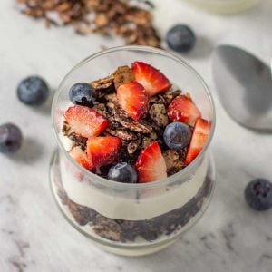 Keto Breakfast Parfait Ingredients - delicious yogurt and berry recipe