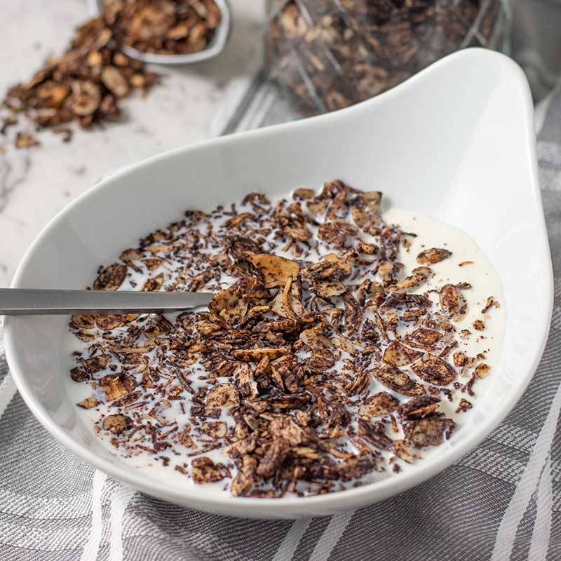 Keto Almond Granola with Chocolate.