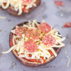 Keto Portobello Mushroom Pizzas Ingredients - easy low carb pizza recipe
