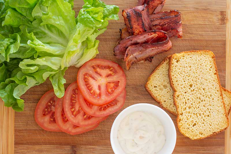 Keto BLT Sandwich Ingredients - easy gluten free lunch recipe