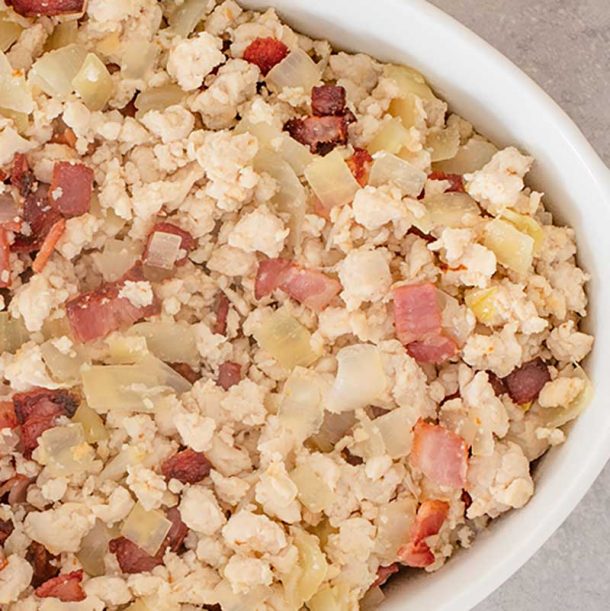 The Best Keto Ground Chicken & Bacon Casserole Super Cheesy