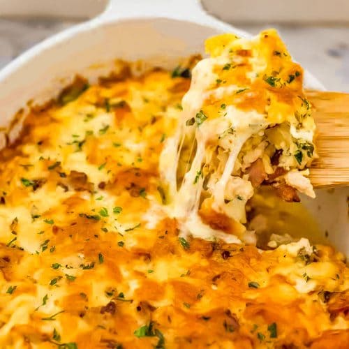 The Best Keto Ground Chicken & Bacon Casserole Super Cheesy