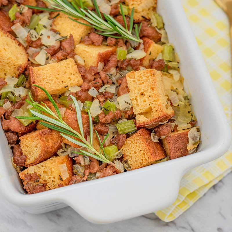 Keto Sausage & Herb Stuffing - easy dressing recipe