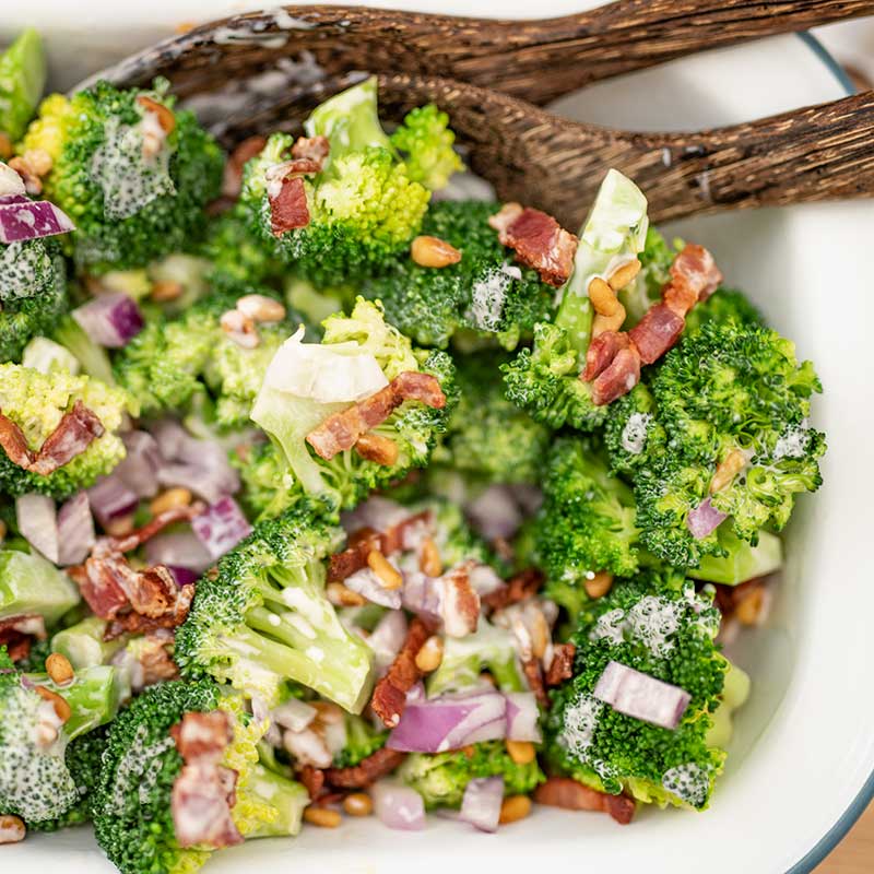 Keto Broccoli Salad - easy low carb side dish recipe