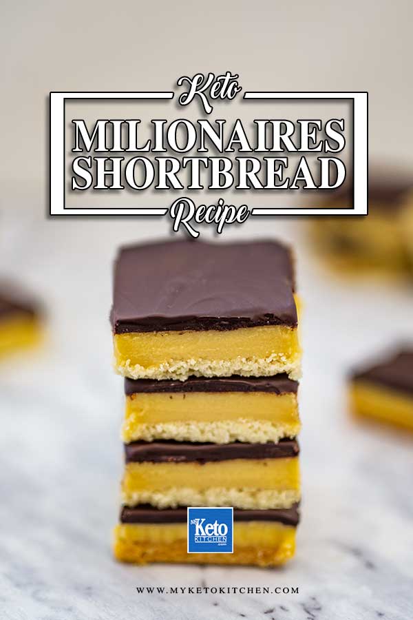 Keto Caramel Shortbread Bars - sugar free millionaires slice recipe