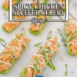Low Carb Spicy Stuffed Celery - easy buffalo chicken appetizer recipe