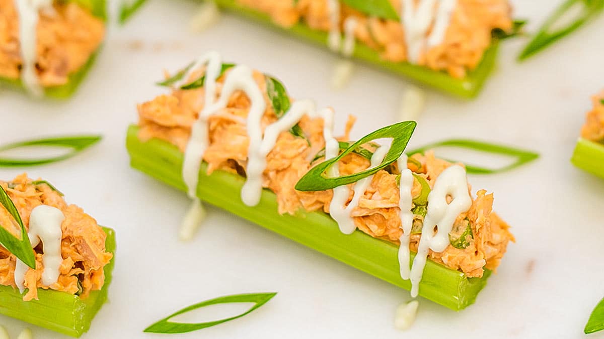 Spicy Stuffed Celery Recipe by My Keto Kitchen
