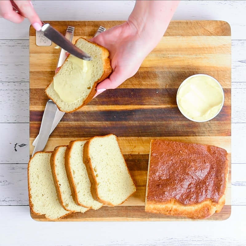 person showing how to make keto bread