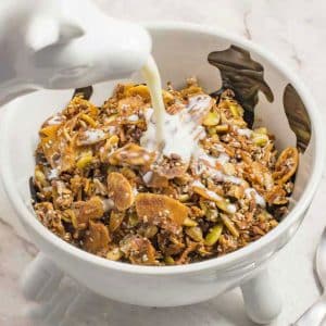 bowl of keto breakfast cereal