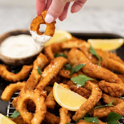 Easy Keto Calamari Deep Fried Salt & Pepper Squid