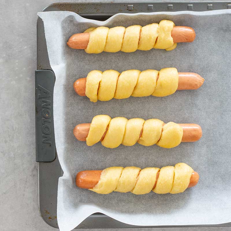 Keto Bagel Dogs Ingredients - pretzel wrapped hot dogs recipe