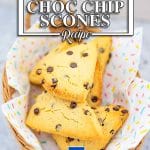 Delicious, Easy To Make Keto Chocolate Chip Scones Recipe.