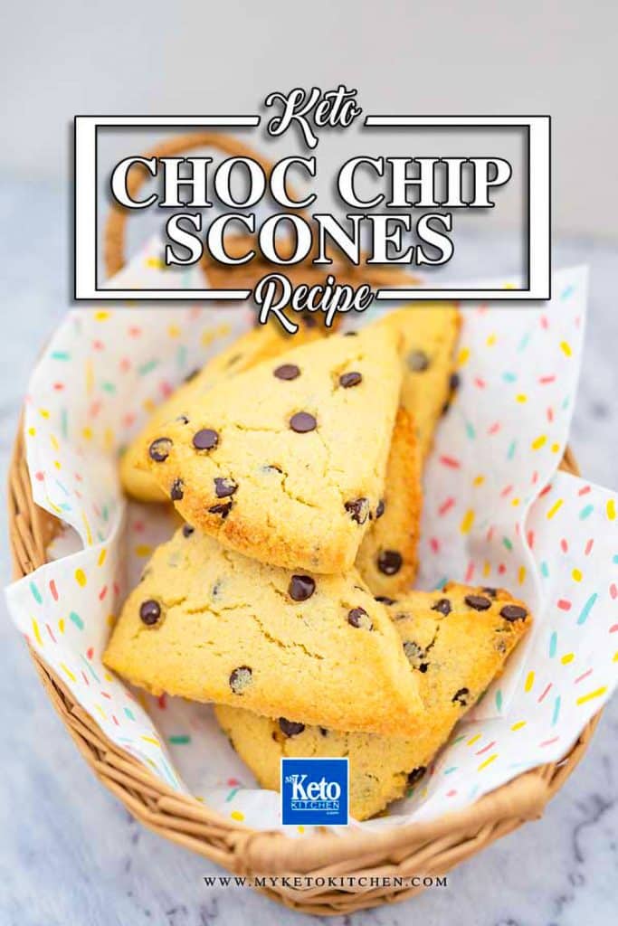 Delicious, Easy To Make Keto Chocolate Chip Scones Recipe.